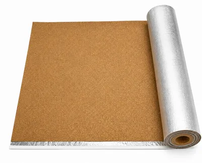 Produktbild von Kork Trittschalldämmung 2mm mit Alufolie & Klebestreifen | 10m² Dampfbremse