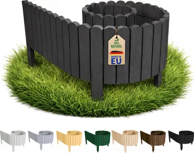 Immagine prodotto di Floranica Bordo Giardino Flessibile  40 x 200 cm Grigio scuro Bordi Aiuole Legno Rollborder Bordura per Giardino Palizzata