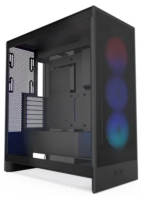 Produktbild von NZXT H7 Flow RGB, Midi Tower, PC, Schwarz, ATX, EATX, micro ATX, Mini-ITX, SGCC, Gehärtetes Glas, 18,5 cm