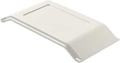A white plastic lid for a storage box, shown from a diagonal angle against a white background.