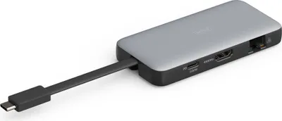 Produktbild von DIGITUS Docking USB-C->HDMI,USB3.2,RJ45,SD,MicroSD,PD silber
