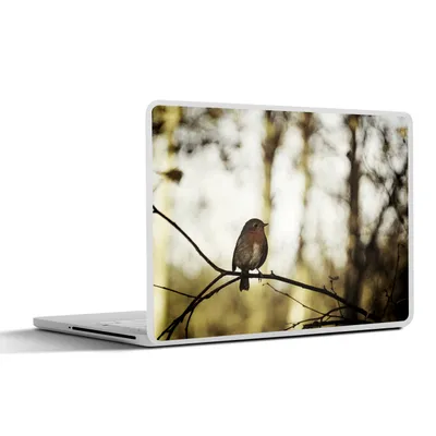 Produktbild von MuchoWow® Laptop Aufkleber Sticker Cover Natur - Rotkehlchen - Zweig 40x30 cm - Laptop Dekoration - Selbstklebend