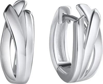 Produktbild von V Klappcreolen 925/- Sterling Silber 1,4cm weiß 025210104