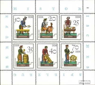 Produktbild von Briefmarken DDR 1982 Mi 2758-2763 Kleinbogen (kompl.Ausgabe) postfrisch Historisches Spielzeug (III): Handwerker