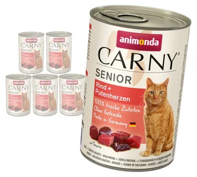 Produktbild von Animonda Carny Senior 6x400g Nassfutter für ältere Katzen mit Rind- und Putenherzen