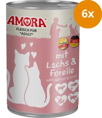 Immagine prodotto di Amora Cat Pure Meat con salmone e trota - 400g