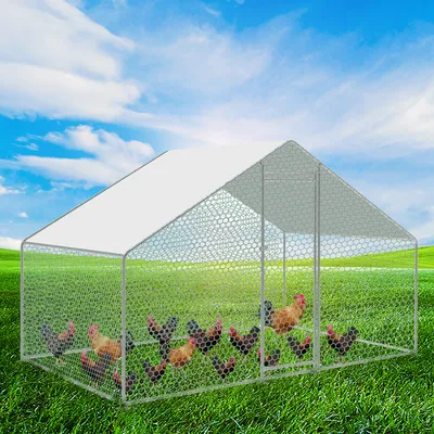 Produktbild von TolleTour Outdoor Hühnerstall Hühnerhaus Dach Geflügelstall Verzinkter Stahlrahmen mit PE 3 x 2 x 2 m