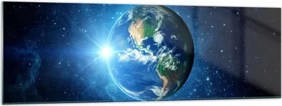 Produktbild von Bilder auf glas - Erde Universum Sterne Galaxie - 160x50cm - Glasbilder - Wandbilder - Kunstdruck - zum Aufhängen bereit - Wanddekoration aus Glas - Glas Bilder - Wandbild auf Glas - GAB160x50-2943