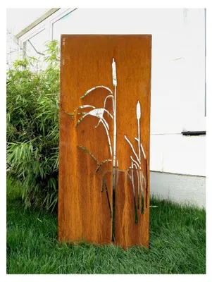 Produktbild von Sichtschutz aus Metall Rost für den Garten, Gartendeko, Sichtschutzwand, 125 x 50 x 2 cm