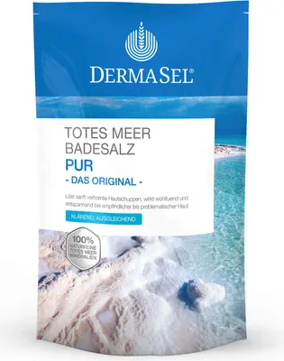 Produktbild von DermaSel Totes Meer Badesalz Pur, 500 g Salz