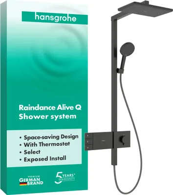 Zdjęcie produktu dla System prysznicowy hansgrohe Raindance Alive Q 210/340 2-strumieniowy z ShowerSelect Comfort, 24590340