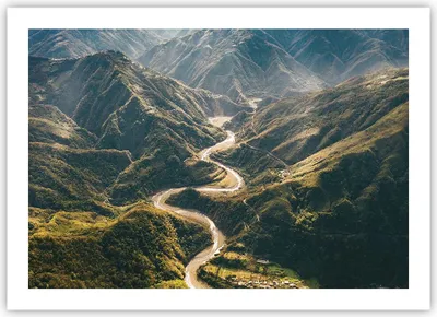 Produktbild von Poster - Poster ohne Rahmen - Berge Weg Wald - 70x50 cm - Wand Bild - Wanddeko - Wandbilder - Kunstposter - Wandposter - Bilder - Kunstdruck - Wanddekoration - Wandbild - P2XAA70x50-4700