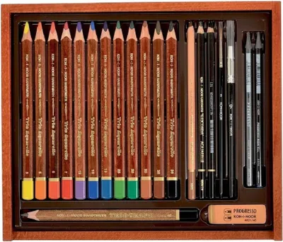 Immagine prodotto di Pastelli acquerellabili Koh-i-noor PROGRESSO (set artistico) in astuccio di legno