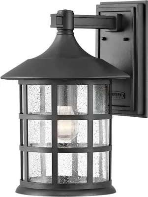 Produktbild von Außenleuchte Wand Glas E27 IP44 H: 38,9 cm Schwarz Vintage Außenlampe