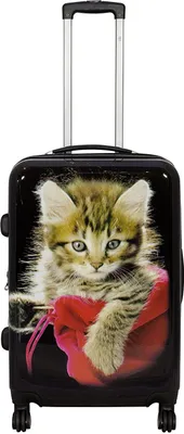 Produktbild von Handgepäck Kleiner 35 Li Reisekoffer Katze Tiermotiv Rollen Koffer 55 cm Bowatex