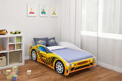 Obrázek produktu pro ACMA postel pro mladé Dětská postel auto postel junior auta postel kompletní sada s matrací, lamelovým roštem a ochranou proti vypadnutí 140x70 cm - CAR-10