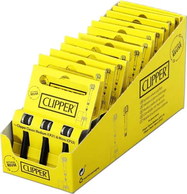 Produktbild von CLIPPER Flintsystem 12er Display mit 3er Packs, für Micro Feuerzeuge