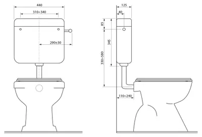 Zdjęcie produktu dla Zbiornik spłukujący z przyciskiem DUAL, 4–8 l, biały