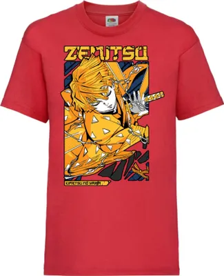 Immagine prodotto di Maglietta per bambini Demon Anime Slayer Zenitsu Agatsuma, 9-11 Jahr - 140 , Rouge