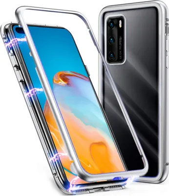 Produktbild von Huawei P40 Magnet Bumper Silber-Transparent