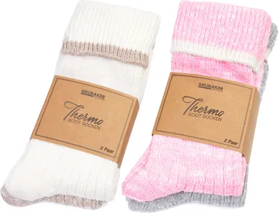 Immagine prodotto di BRUBAKER 4 paia di calze da donna - Morbidissime, accoglienti, soffici e traspiranti - Calze da stivale premium per donna - Calze invernali, taglia 35-38