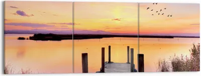 Produktbild von Bild auf Leinwand - Leinwandbild - Fußgängerbrücke Sommer Menschen Liebe - 150x50cm - Wand Bild - Wanddeko - Leinwanddruck - Bilder - Kunstdruck - Leinwand bilder - Wandkunst - CA150x50-3056