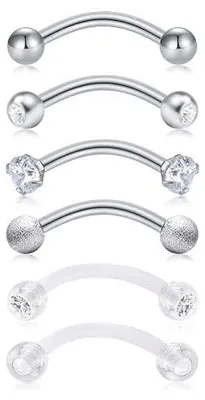Zdjęcie produktu dla Kolczyk piercing ze stali nierdzewnej 16G zakrzywiony sztanga helix brwi