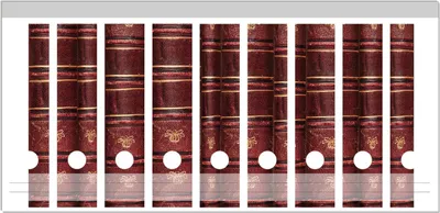 Produktbild von Wallario Ordnerrücken Sticker, selbstklebend für breite Ordner, 9 Stück, Motiv Alte Bücher mit rotem Ledereinband
