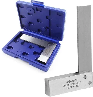 Image de Équerre de précision - Outil de précision - Précision - Base stable - 100 x 63 mm - Bleu