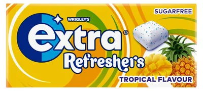 Immagine prodotto di WRIGLEY'S Extra Refreshers Tropical senza zucchero, confezione da 12, gomme da masticare da 216 g