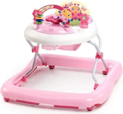 Immagine prodotto di Girello per bambine, 2 in 1, pieghevole, regolabile in altezza, musica, Jardin Rose