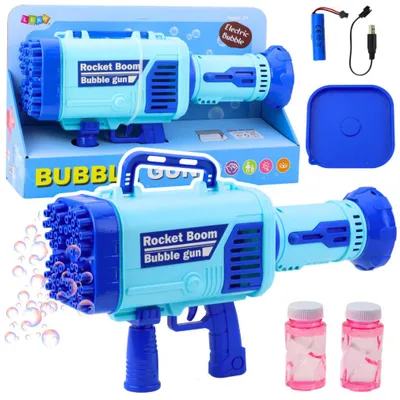 Produktbild von Lean Große Elektrische Seifenblasenpistole 64 Löcher Blau