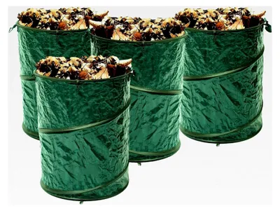 Produktbild von Gartensäcke Popup Gartentasche 3-6 Stück à 130 l Laubsack Gartenabfallsack (4er Set)
