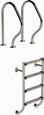 Immagine prodotto di Scala da piscina Eichenwald modello 58 Scala a due sezioni con 2 maniglie Lunghezza scala 1224 mm 4 gradini