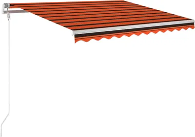 Zdjęcie produktu dla vidaXL Markiza automatyczna z czujnikiem wiatru LED 350x250 cm pomarańczowa/brązowa