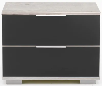 Produktbild von Nachttisch Nachtschrank weiß eiche grau Glas Neu
