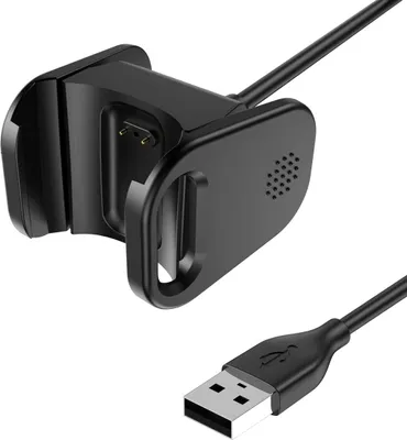 Produktbild von Case2go - Ladegerät geeignet für Fitbit Charge 4 - USB-Kabel - 1 Meter - TPE - Schwarz