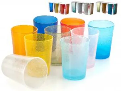 Immagine prodotto di HOMe Set 3 Bicchieri In Vetro Giada Bibita Cl46 Assortiti