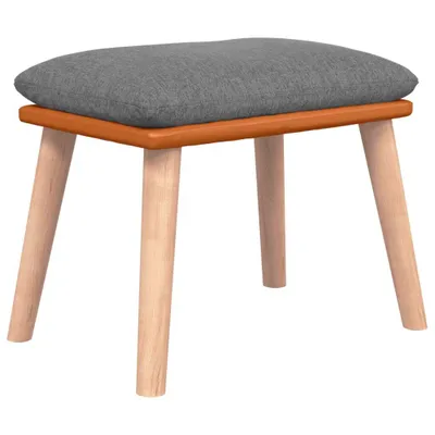 Zdjęcie produktu dla vidaXL Podnóżek jasnoszary 45x29,5x35 cm tkanina i imitacja skóry