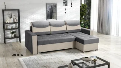 Produktbild von Ecksofa ARTUR mit Schlaffunktion und Bettkasten, L-Form - rechts - L-Couch, Farben: Hellgrau/Grau