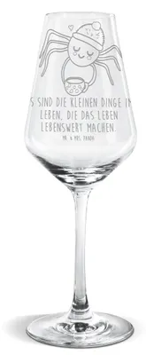 Produktbild von Mr. & Mrs. Panda Weinglas Spinne Agathe Kaffee - Transparent - Geschenk, Weißweinkelch, Lebensweisheiten, Morgen, Für Weißwein, wein glas, Morgenmuffel, Weiser Spruch