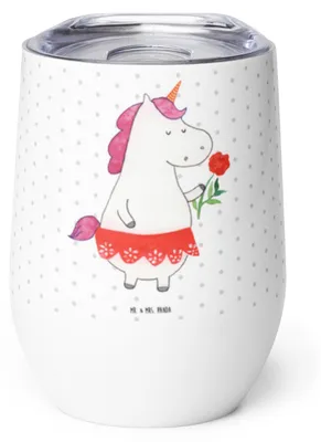 Produktbild von Mr. & Mrs. Panda thermosbecher Einhorn Dame - Weiß - Geschenk, kaffee tasse, Einhörner, Unicorn, Edelstahlbecher, Freundin, Isolierbecher, Bachelor, Frau, Thermobecher