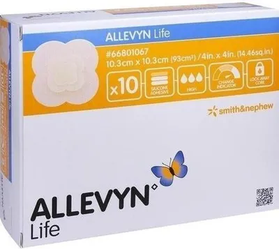 Produktbild von Allevyn Life 10,3x10,3 cm Silikonschaumverband 10 St
