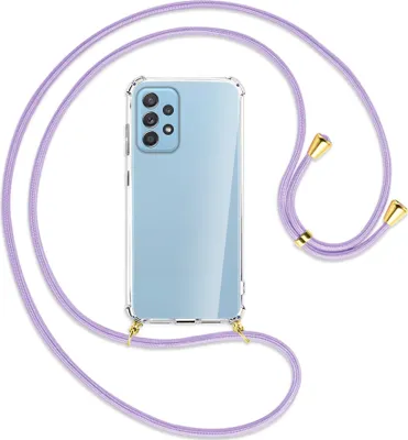 Produktbild von Handykette Backcover-Schutzhülle mit Band (Metall goldfarben) für Samsung Galaxy A52 4G / 5G, A52s 5G - violett