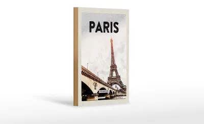 Produktbild von Holzschild Reise 12x18 cm Paris Frankreich Eiffelturm Tourismus
