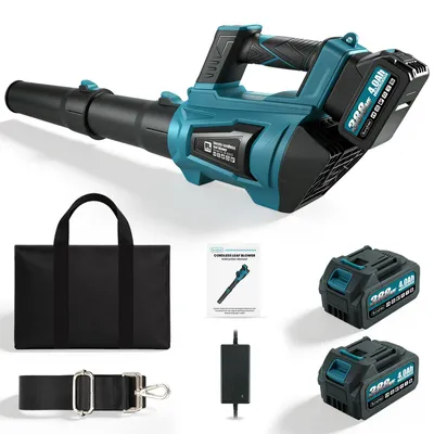 Produktbild von Akku Laubbläser 90m/s Elektrischer Laubgebläse mit 2 x 4,0 Ah Akku und Ladegerät 6-Stufen Regelung & 2 wechselbaren Düsen