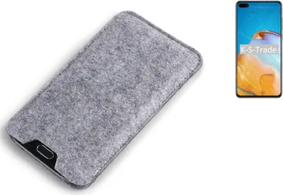 Produktbild von K-S-Trade Filz Handyhülle kompatibel mit Huawei P40 Schutzhülle Filztasche Filz Tasche Case Sleeve Handy Hülle Filzhülle grau