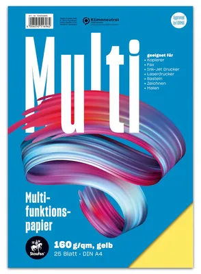Image de Staufen® 734051696 Papier multifonctions 7X PLUS - A4, 160 g/qm, jaune, 25 feuilles