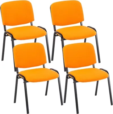 Immagine prodotto di Set di 4 sedie per visitatori impilabili - sedie da conferenza - salvaspazio, comode, arancioni