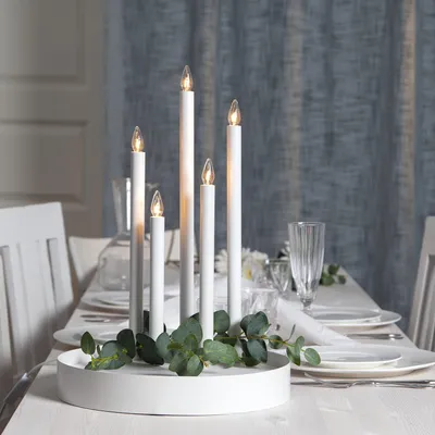Image de Bougeoir en métal blanc DECO
